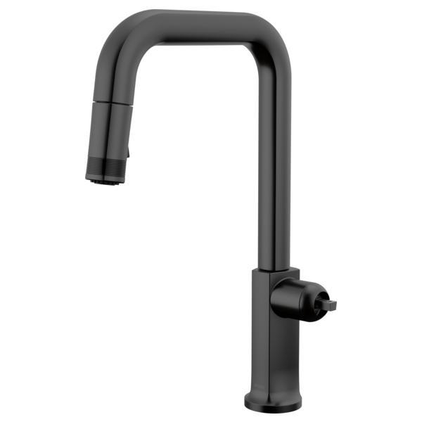 Brizo® 63007LF-BLLHP Kintsu® Single Handle Faucet with Square Spout, 1.8 gpm Flow Rate, Matte Black, 1 Faucet Holes