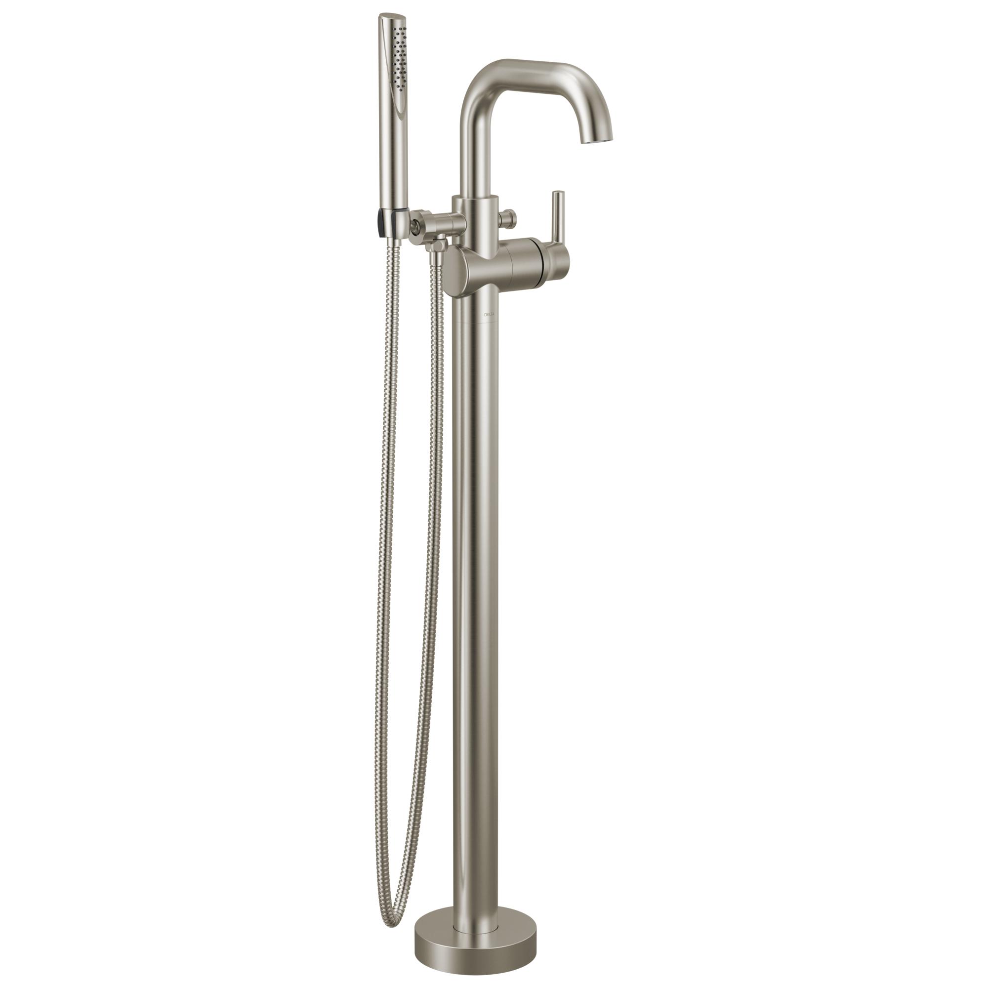 DELTA® T4754-SSFL T4754 Trinsic® Floor Mount Tub Filler, 1.75 gpm Flow Rate, Stainless, 1 Handles