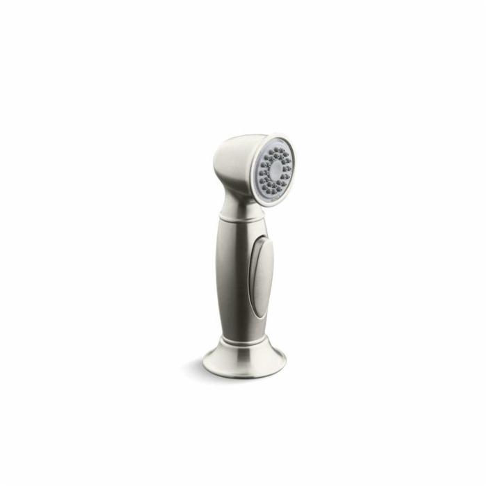 Kohler® 10101-BN Side Spray, Accent®, For Use With Kitchen Faucet, 1/4-18, Vibrant® Brushed Nickel, Nylon Spray Hose