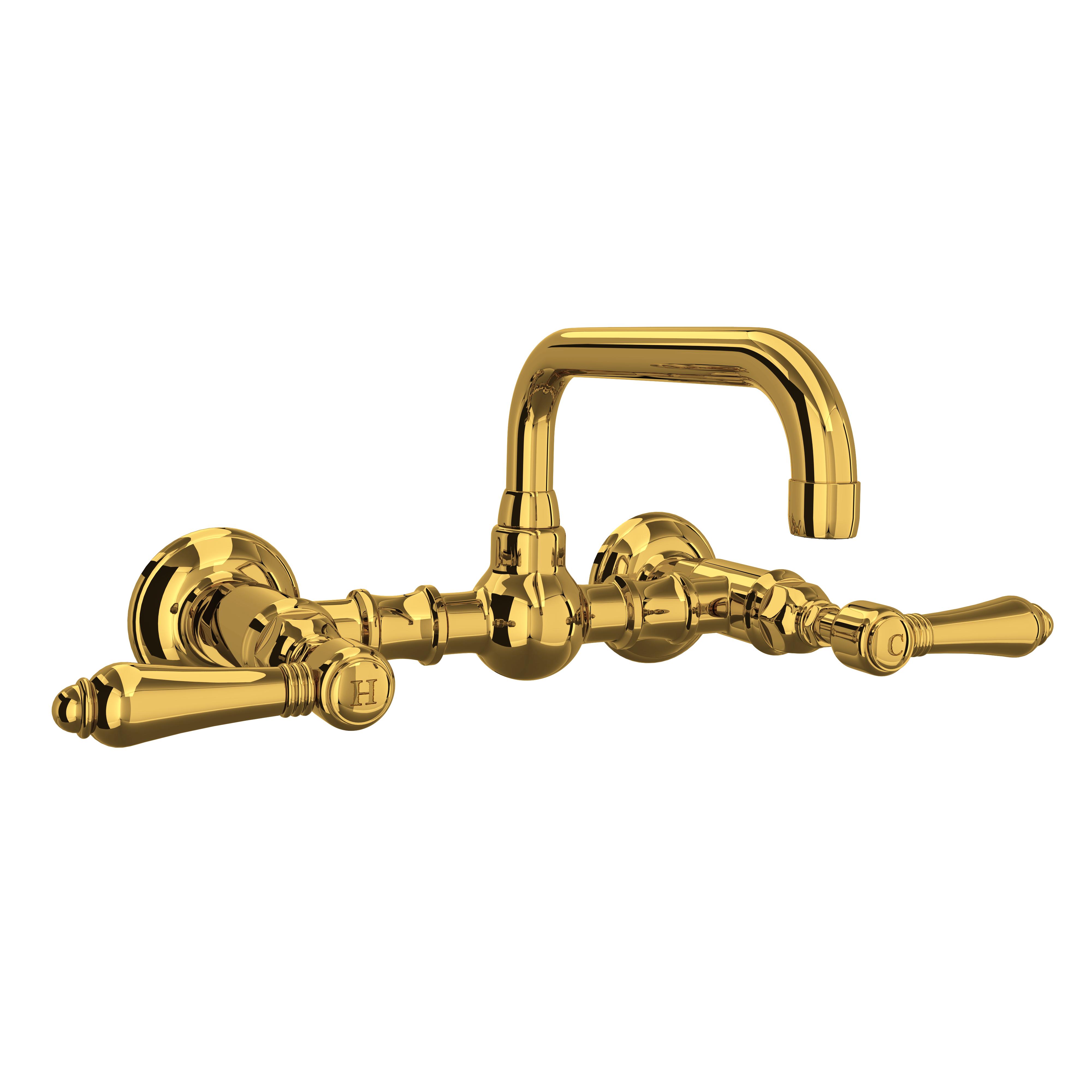 Rohl® A1423LMULB-2 Acqui Traditional Bathroom Faucet, 1.2 gpm Flow Rate, Unlacquered Brass