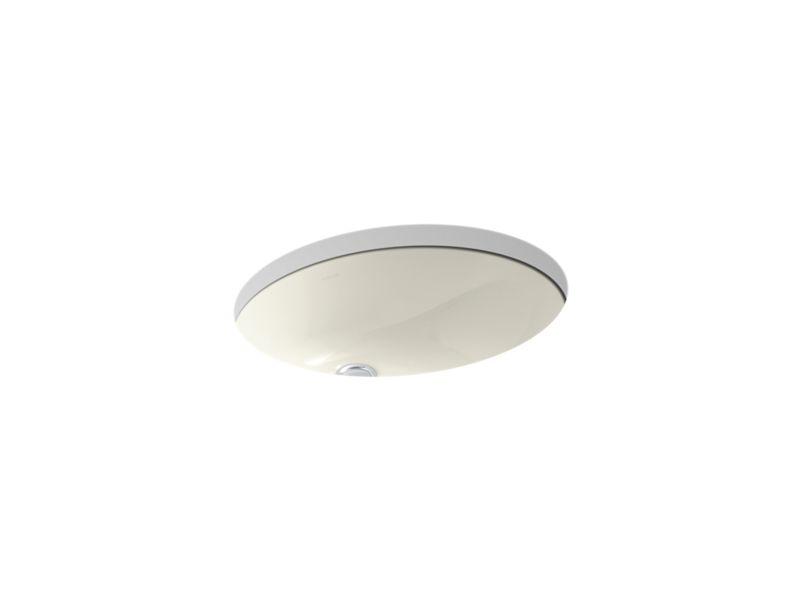 Kohler® 2210-N-96 Caxton® Bathroom Sink, Oval Shape, 19-1/4 in W x 16-1/4 in D x 7-1/2 in H, Vitreous China, Biscuit