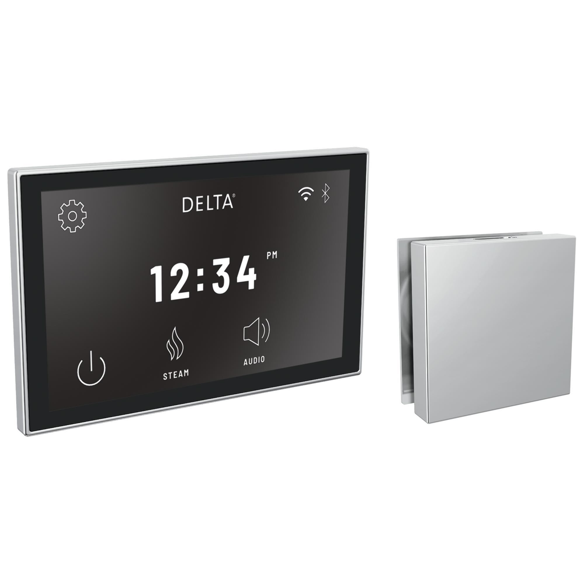 DELTA® 5CH-550L-PR Square Steam Shower Control, Digital Display, Lumicoat Chrome, Domestic