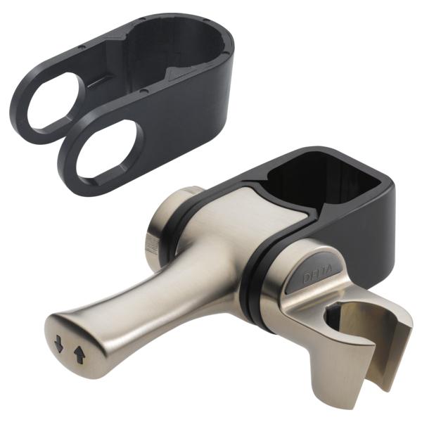 DELTA® U6500-SS Universal Hand Shower Mount, Wall Mount, For Use With 1-1/2 in and 1-1/4 in Round Grab Bars/Delta Angular Modern Grab bar/Slide bar, Import