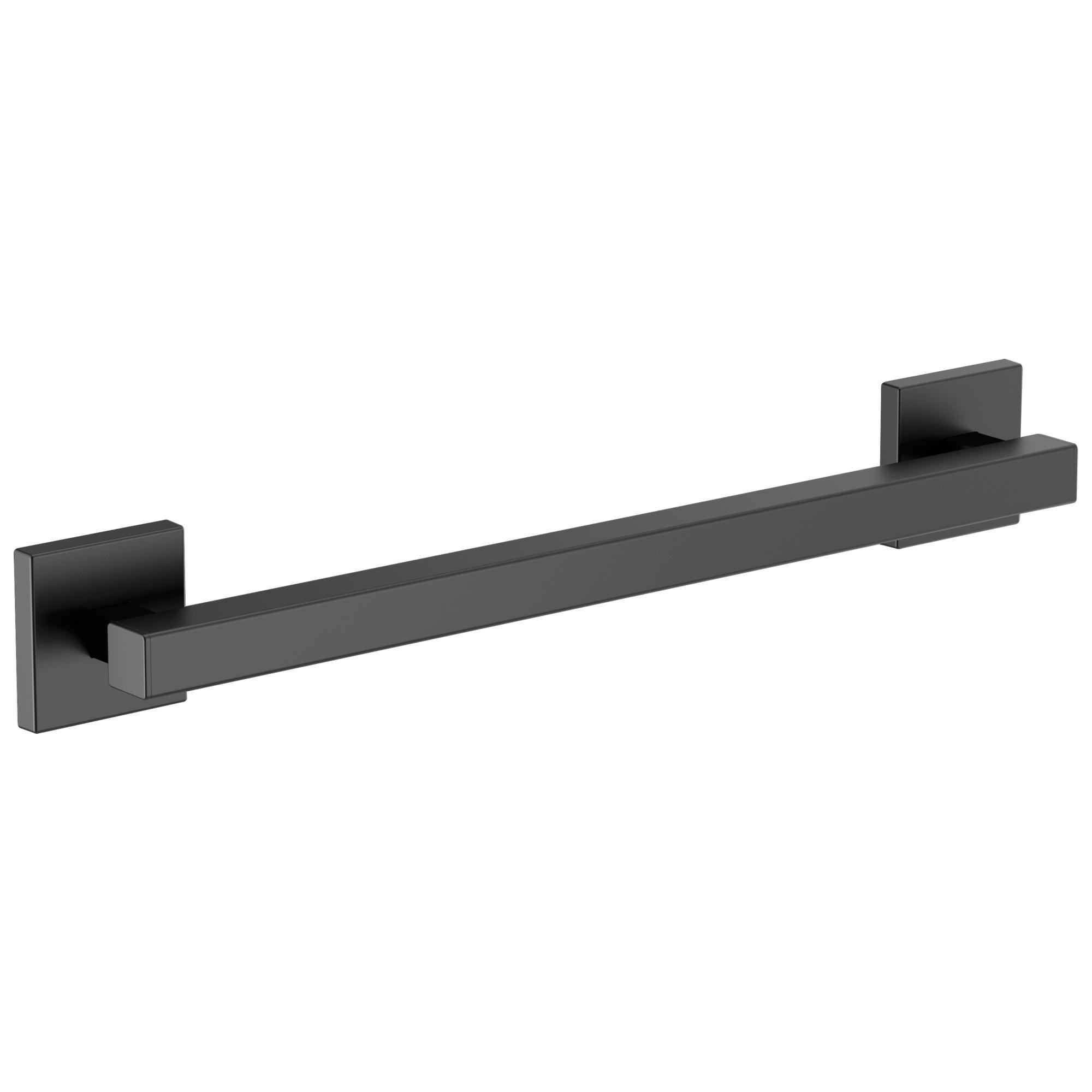Brizo® 69480-BL Euro Square Decorative Grab Bar, 18 in L, Matte Black, Metal, Import