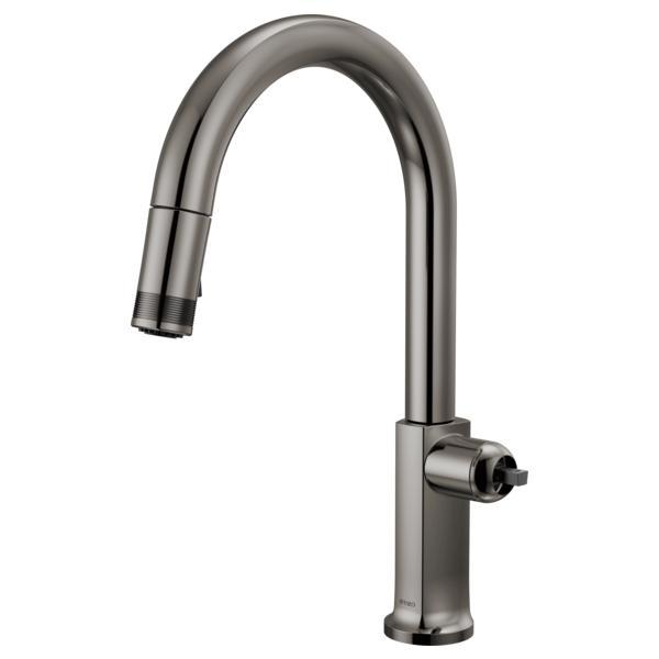 Brizo® 63006LF-BNXLHP-L Kintsu® Single Handle Faucet with Arc Spout, 1.8 gpm Flow Rate, Black Onyx, 1 Faucet Holes
