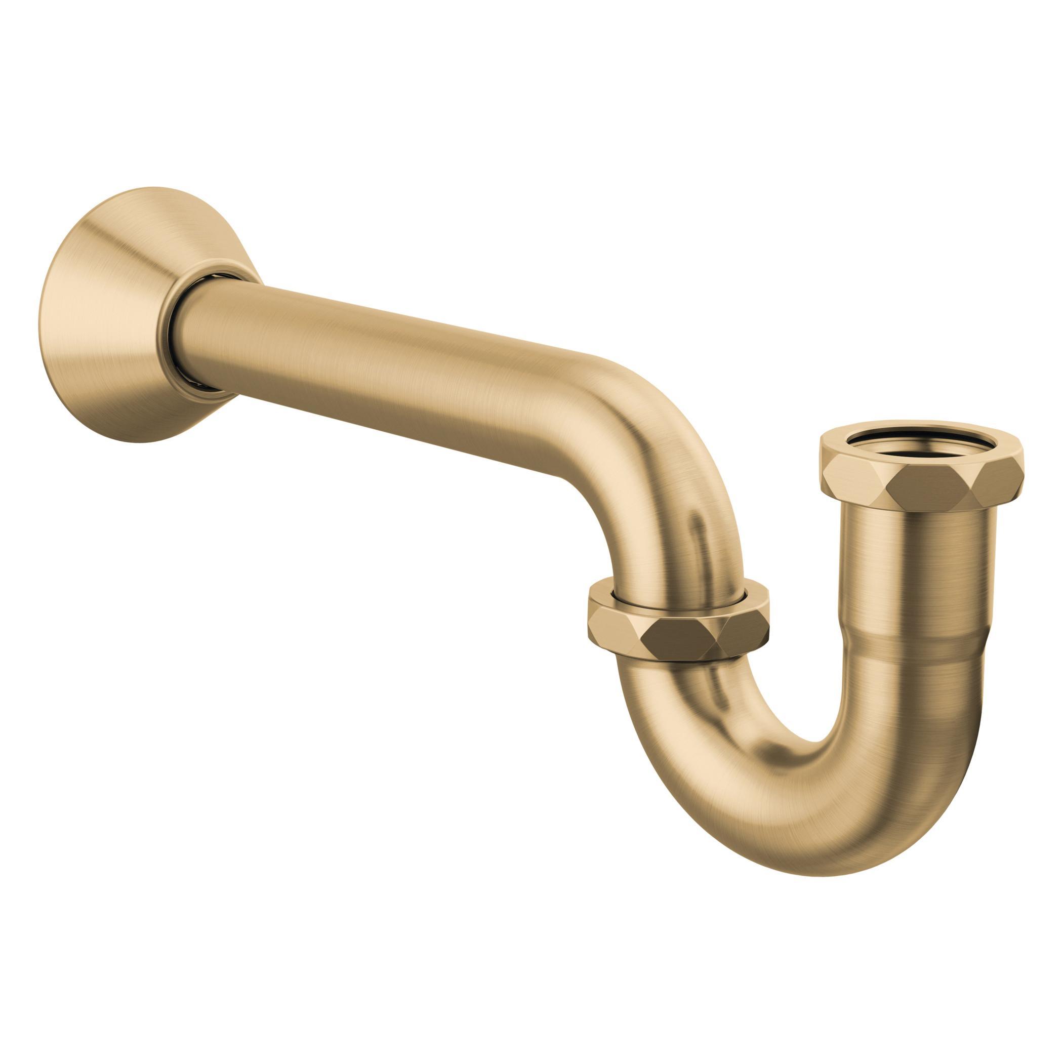 Brizo® BT031141-GL P-Trap With Flange, 1-5/16 in Inlet x 1-1/4 in Outlet, Brass, Import