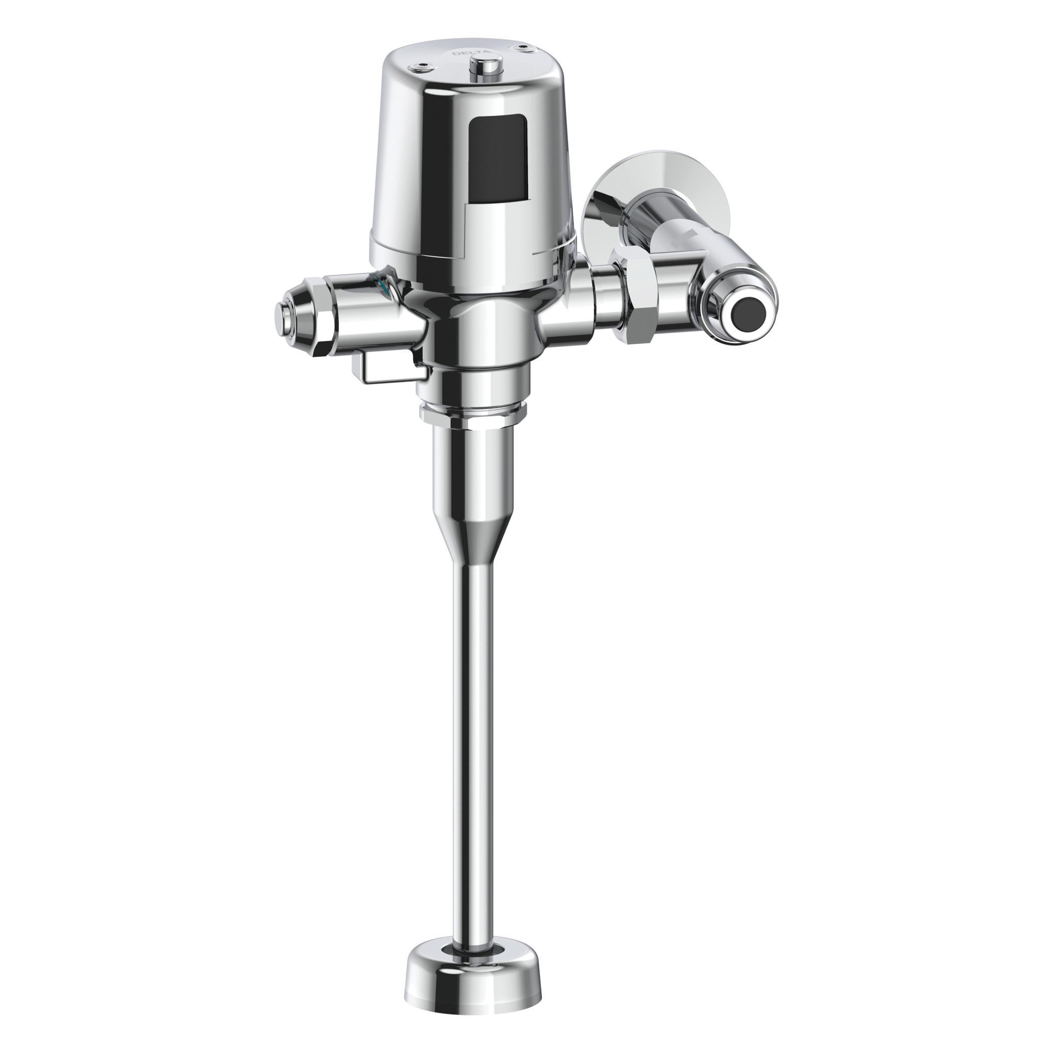 DELTA® Teck® 81T231BTA-MMO Exposed Electronic Flush Valve, Battery, 8 gpm Flush Rate, 3/4 in Spud, 25 psi Pressure, Polished Chrome, Import