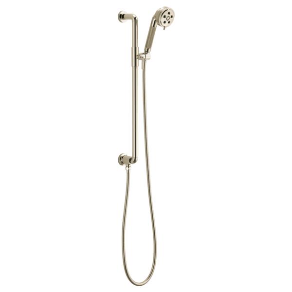 Brizo® 85735-PN Litze™ Hand Shower, 3-1/5 in Dia 3 Shower Head, 2 gpm Flow Rate, 60 to 82 in L Hose, 1/2-14 NPSM Connection, Polished Nickel, Import