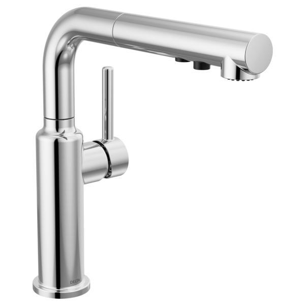DELTA® 16879-DST Soft Touch Kitchen Faucet, Residential, 1.8 gpm Flow Rate, 360 deg Swivel Spout, Chrome, 1 Handles, 1, 3 Faucet Holes