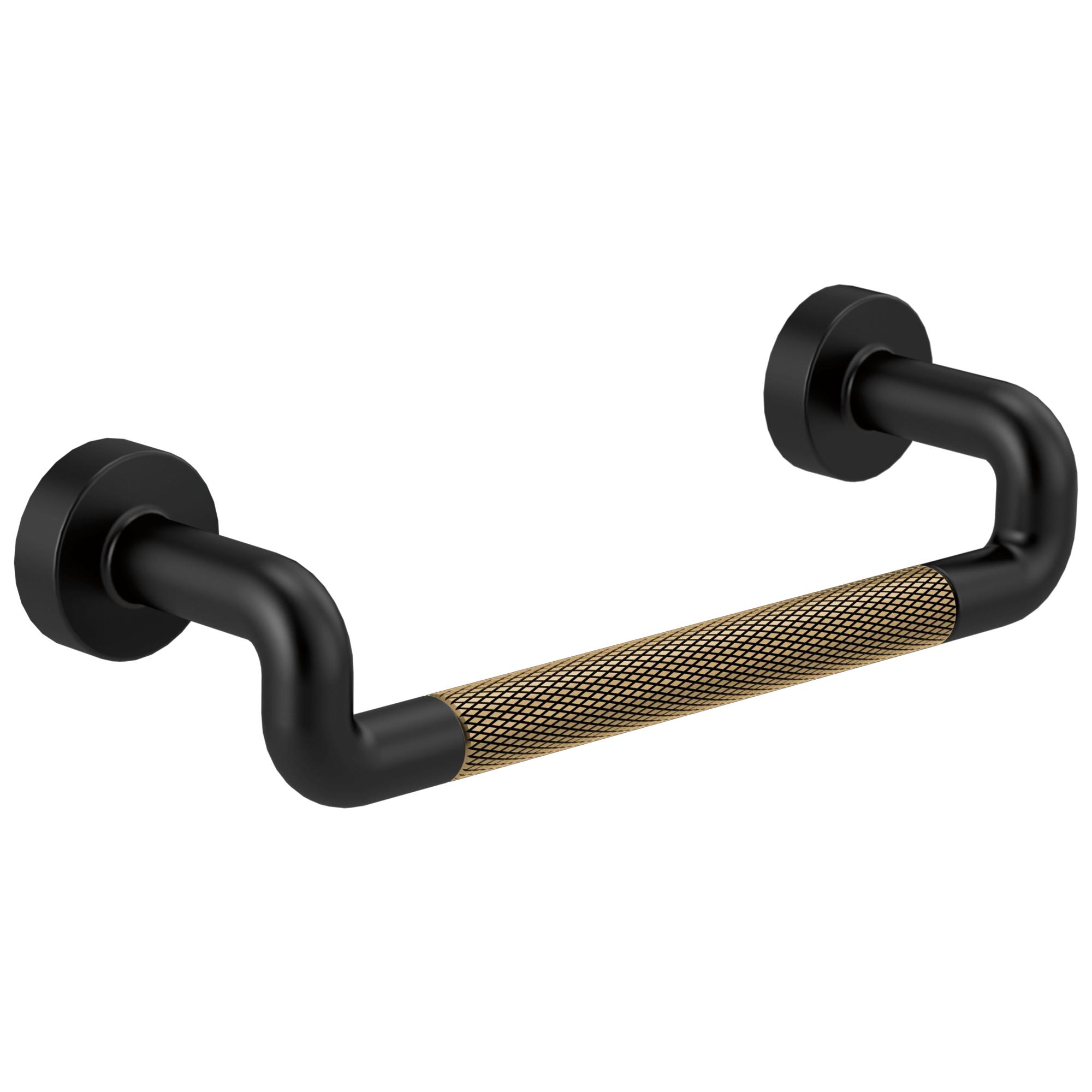 Brizo® 699137-BLGL Litze® Drawer Pull with Knurling, Zinc, Matte Black/Luxe Gold, Import
