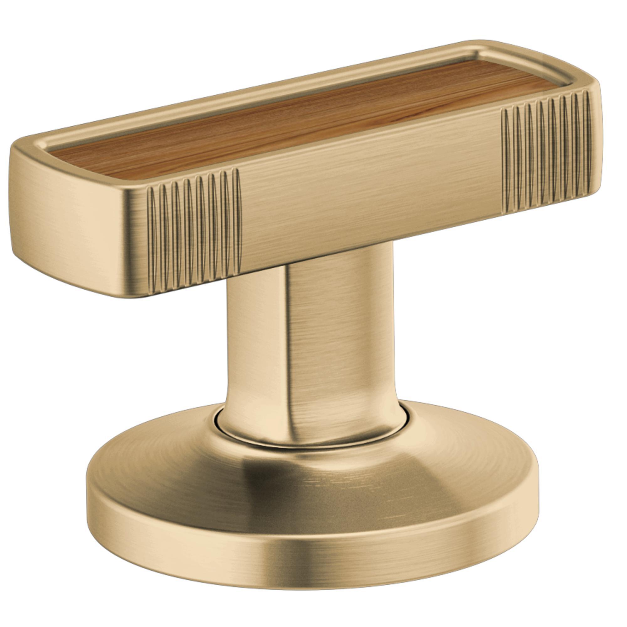 Brizo® HI5306-GLWD Kintsu™ Handle Kit With Wood Inlay, For Use With Widespread Lavatory, Luxe Gold, Import