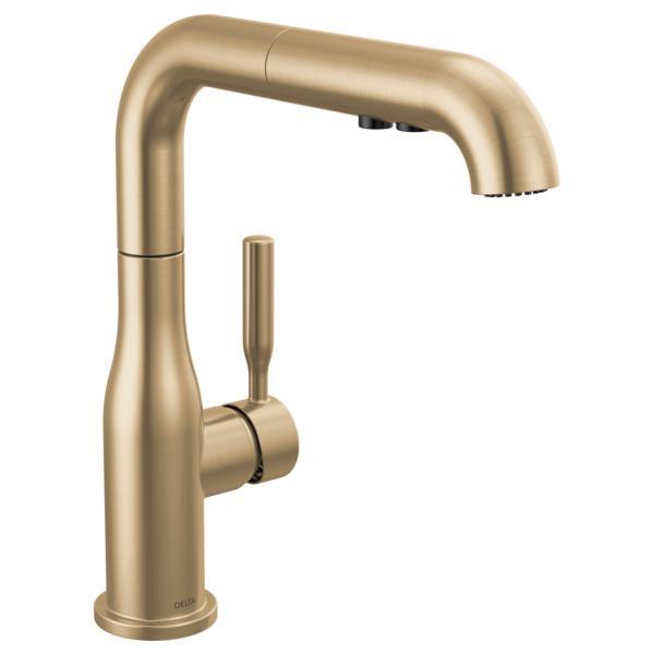 DELTA® 16943-CZ-DST Soft Touch Kitchen Faucet, Residential, 1.8 gpm Flow Rate, 360 deg Swivel Spout, Champagne Bronze, 1 Handles, 1, 3 Faucet Holes