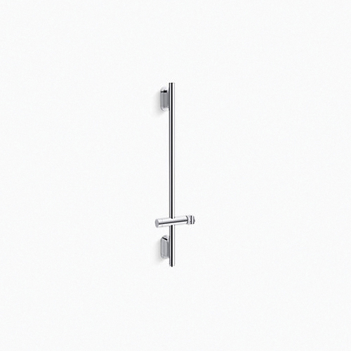 Kohler® 26314-CP Statement™ Adjustable Wall Mount Deluxe Slide Bar With Integrated Water Supply, 31-1/2 in L Bar, 6-15/16 in OAL x 2-7/8 in OAD, Brass/Plastic, Polished Chrome