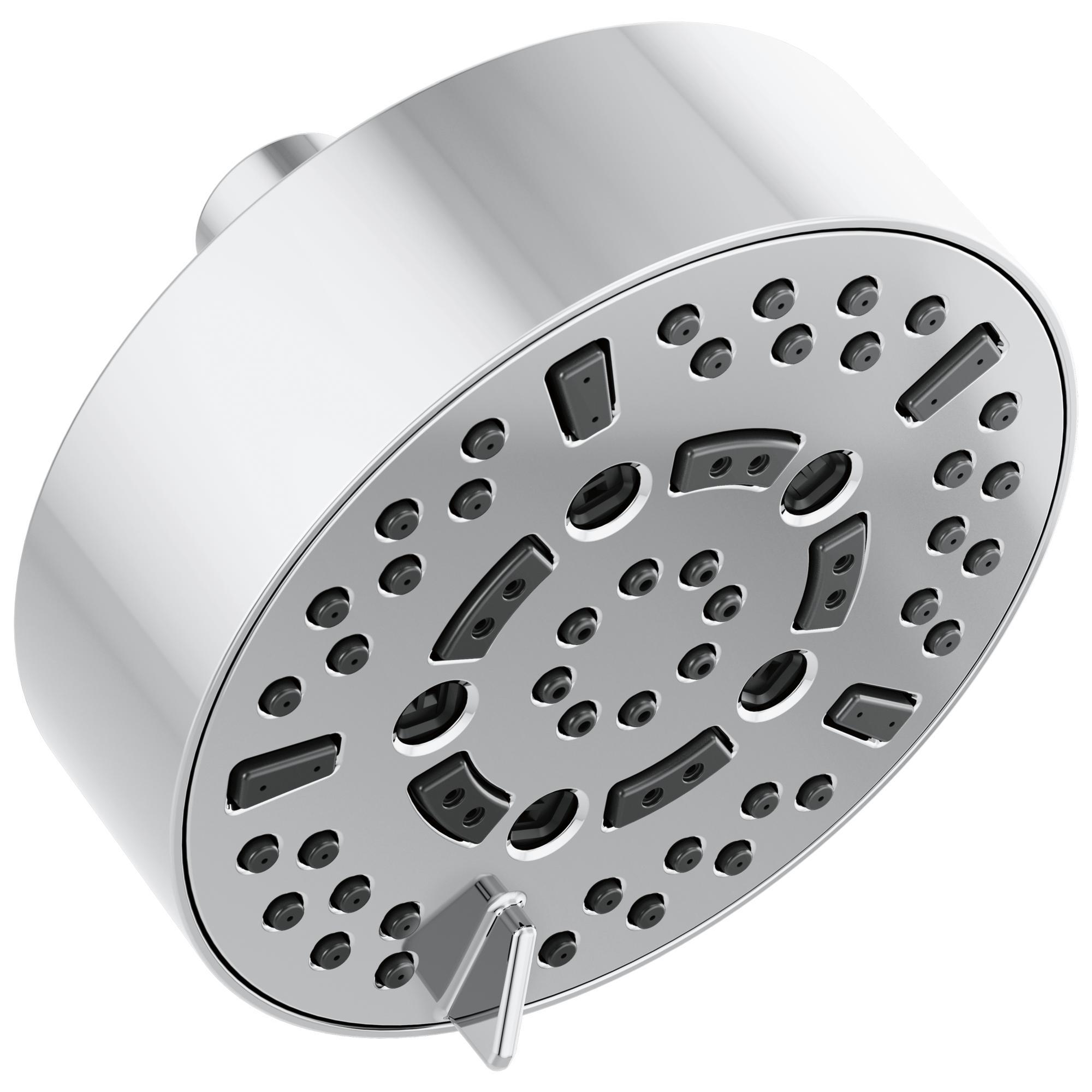 Brizo® 87292-PC-2.5 ESSENTIAL™ Classic Multi-Function Universal Showerhead With H2Okinetic® Technology and Touch-Clean® Technology, 2.5 gpm Max Flow, 7 Sprays, Wall Mount, 5 in Dia x 3-7/8 in H Head, Import