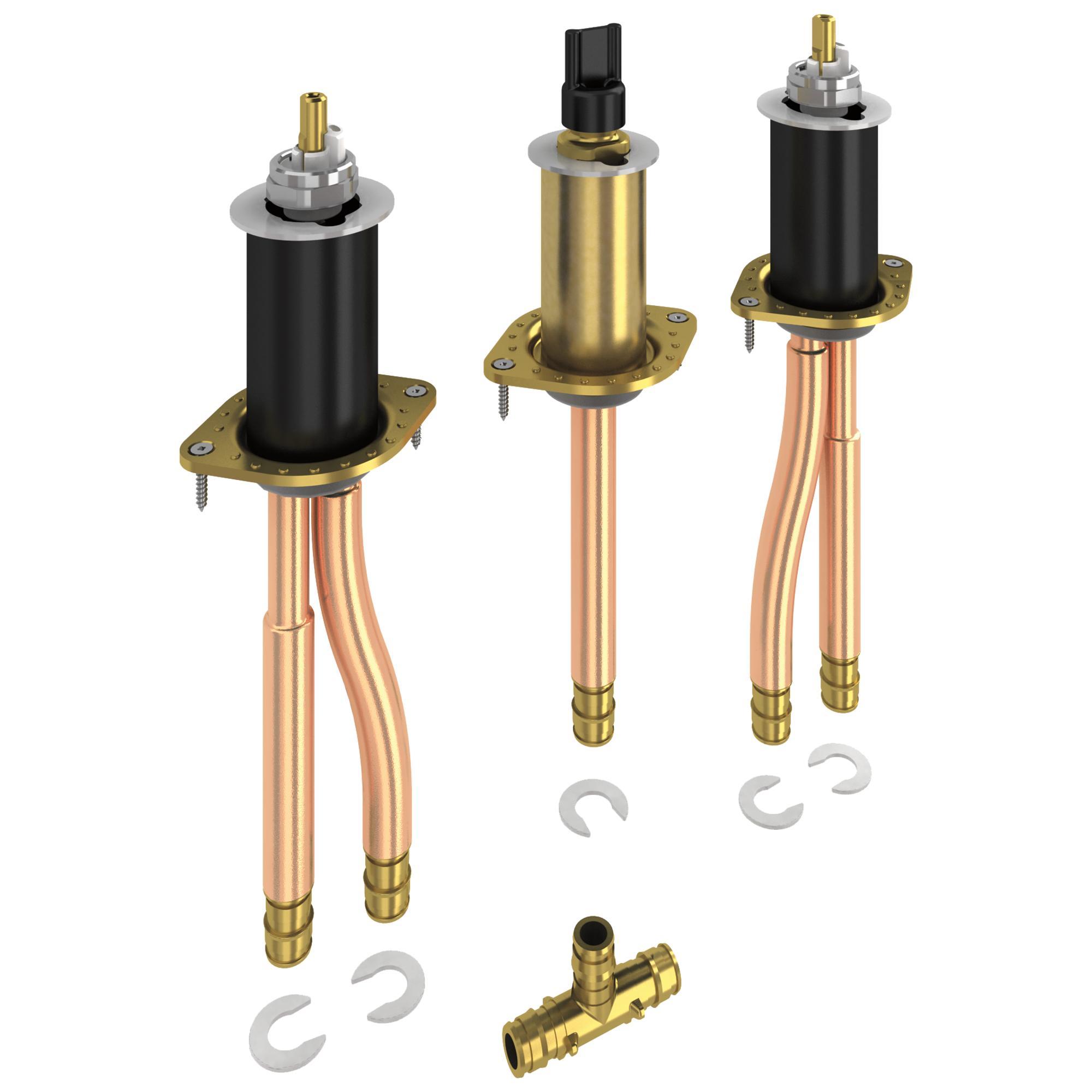 DELTA® R2707-MF Classic Rough-In Valve, 1/2 in PEX Inlet, 60 psi, 18 gpm, Solid Fabricated Brass Body, Domestic