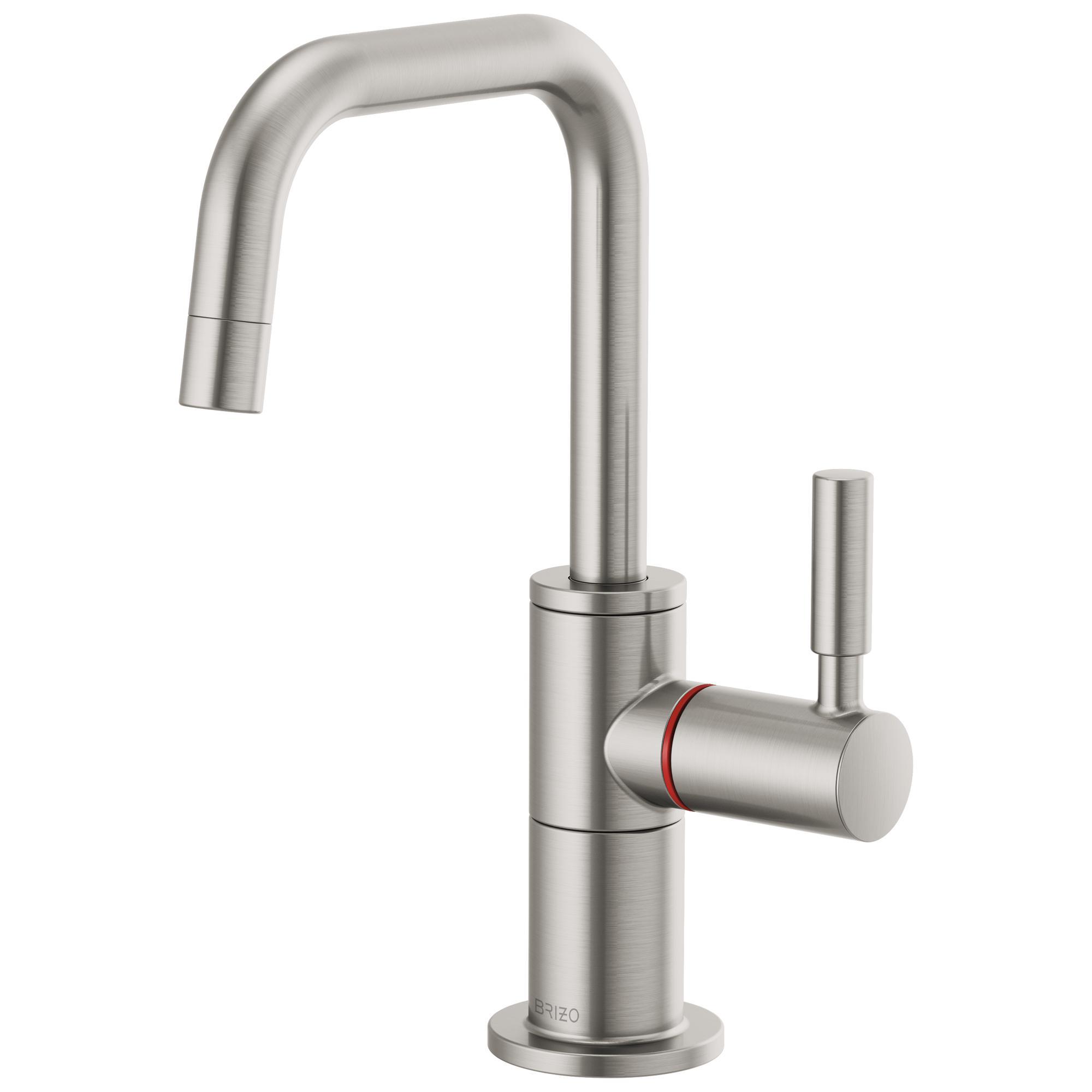 Brizo® 61365LF-H-SS Odin® Instant Hot Faucet, 1 gpm at 60 psi Flow Rate, Stainless Steel, 1 Handle, Import