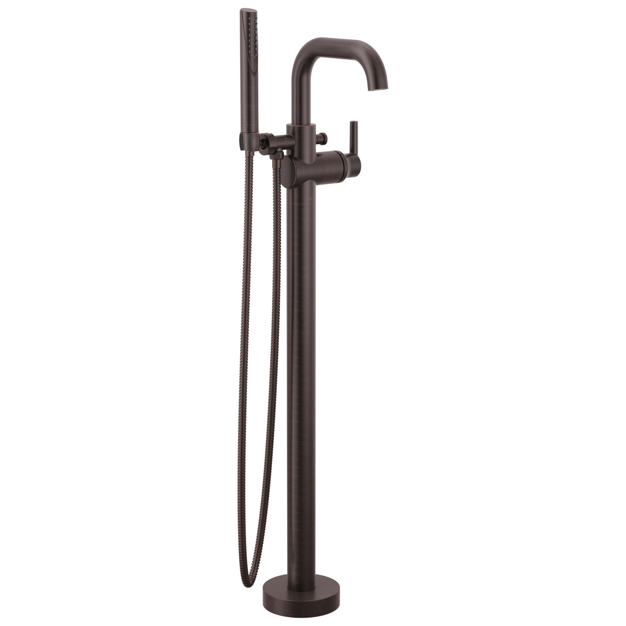 DELTA® T4754-RBFL T4754 Trinsic® Floor Mount Tub Filler, 1.75 gpm Flow Rate, Venetian Bronze, 1 Handles