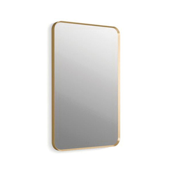 Kohler® 26052-BGL K-26052 Essential Decorative Mirror, Rectangular Shape, 22-1/16 in L x 34-1/16 in W, Moderne Brushed Gold