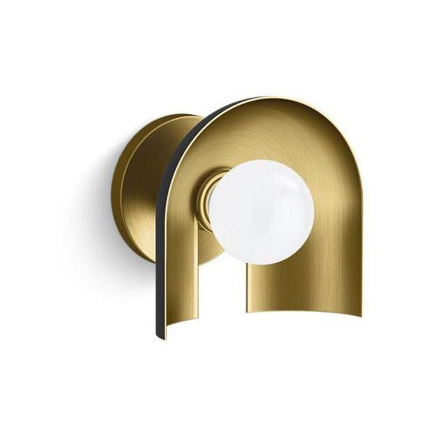 Kohler® 31782-SC01-BML 31782-SC01 Jabot® One Light Sconces, G25 Lamp, 120 V, Black/Brass Trim Housing, (1) Lamps