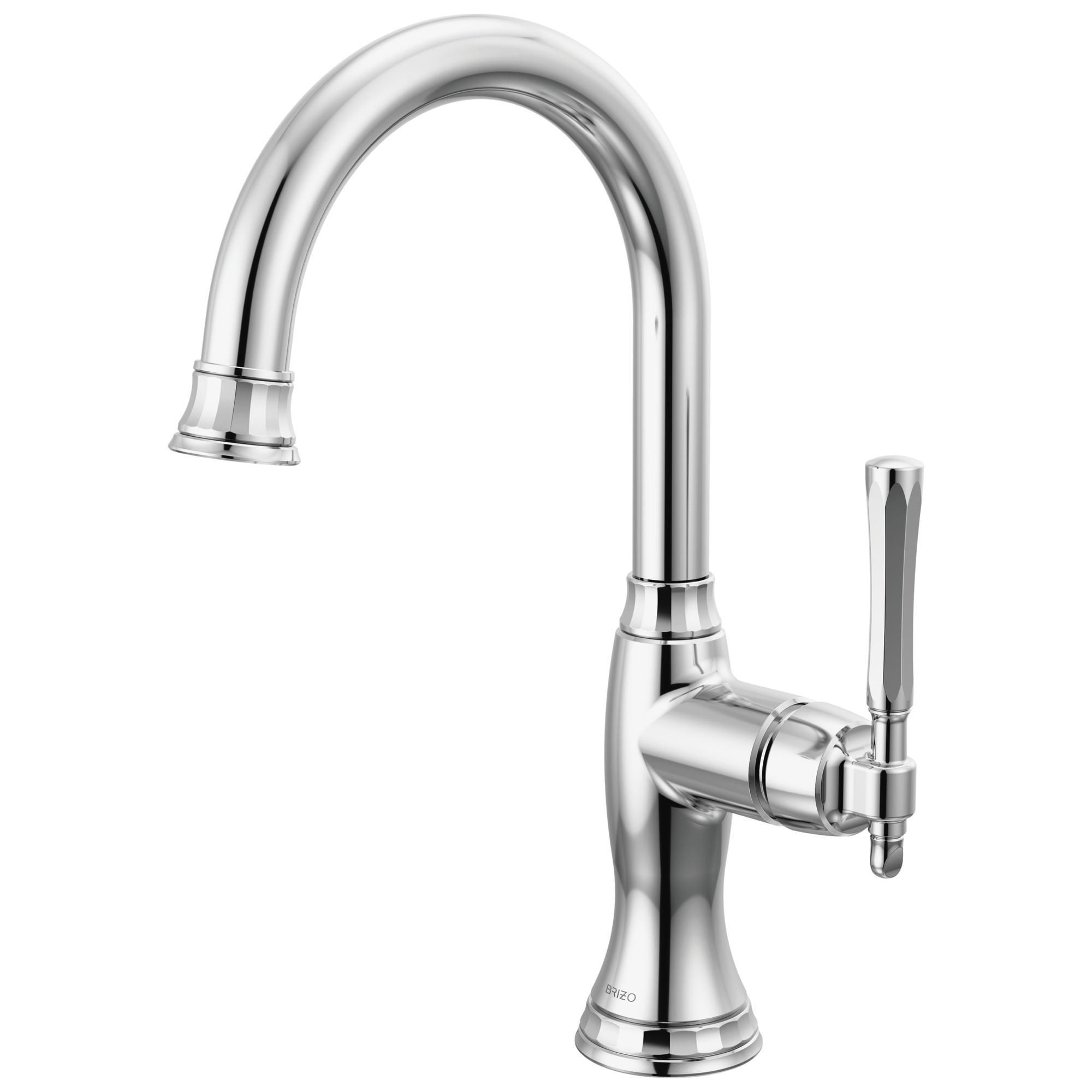 Brizo® 61058LF-PC Bar Kitchen Faucet, The Tulham™ Kitchen Collection by Brizo®, Chrome, 1 Handles, 1.8 gpm Flow Rate