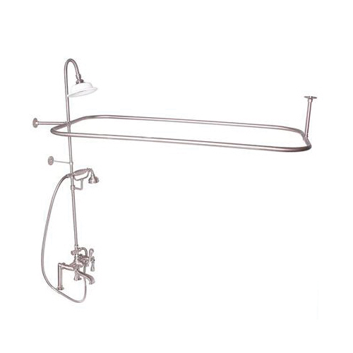 Barclay 4065-ML2-BN Tub Filler With Diverter, 3.7 gpm Flow Rate, 7 in Center, Brushed Nickel, 3 Handles, Import