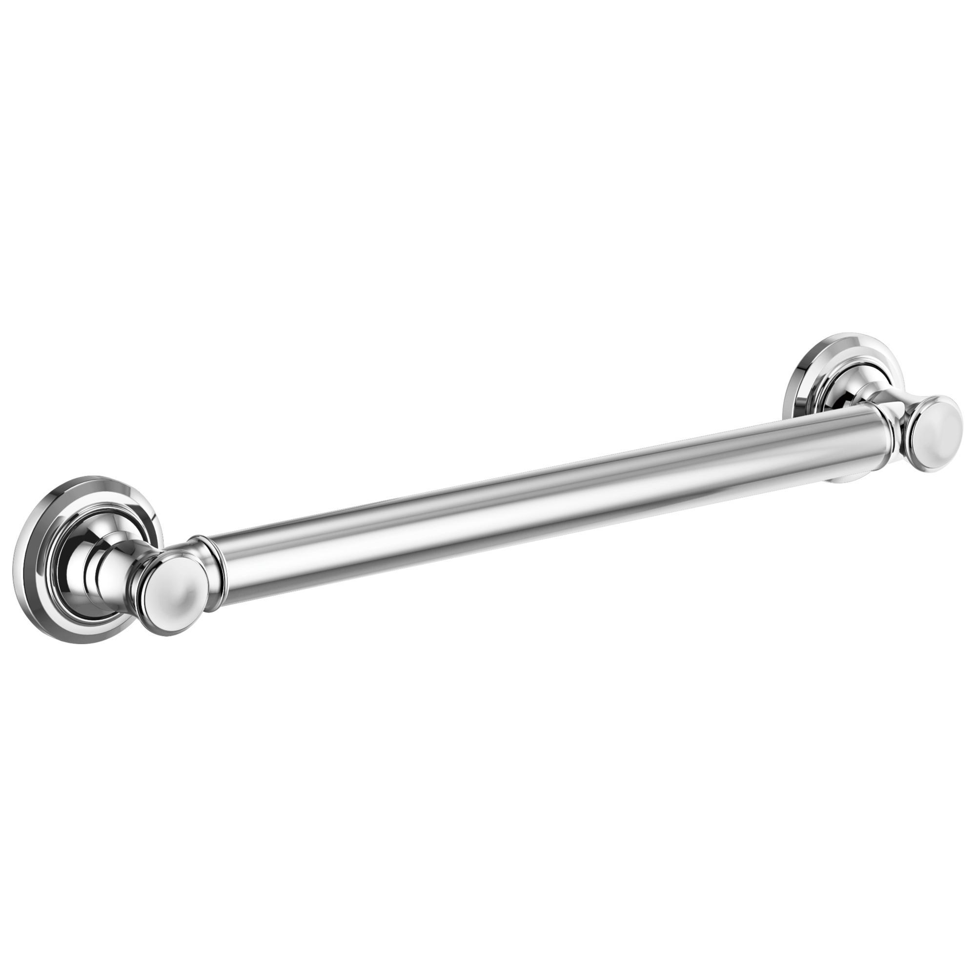Brizo® 69410-PC Round Traditional Decorative Grab Bar, 18 in L x 1-1/4 in Dia, Polished Chrome, Metal, Import