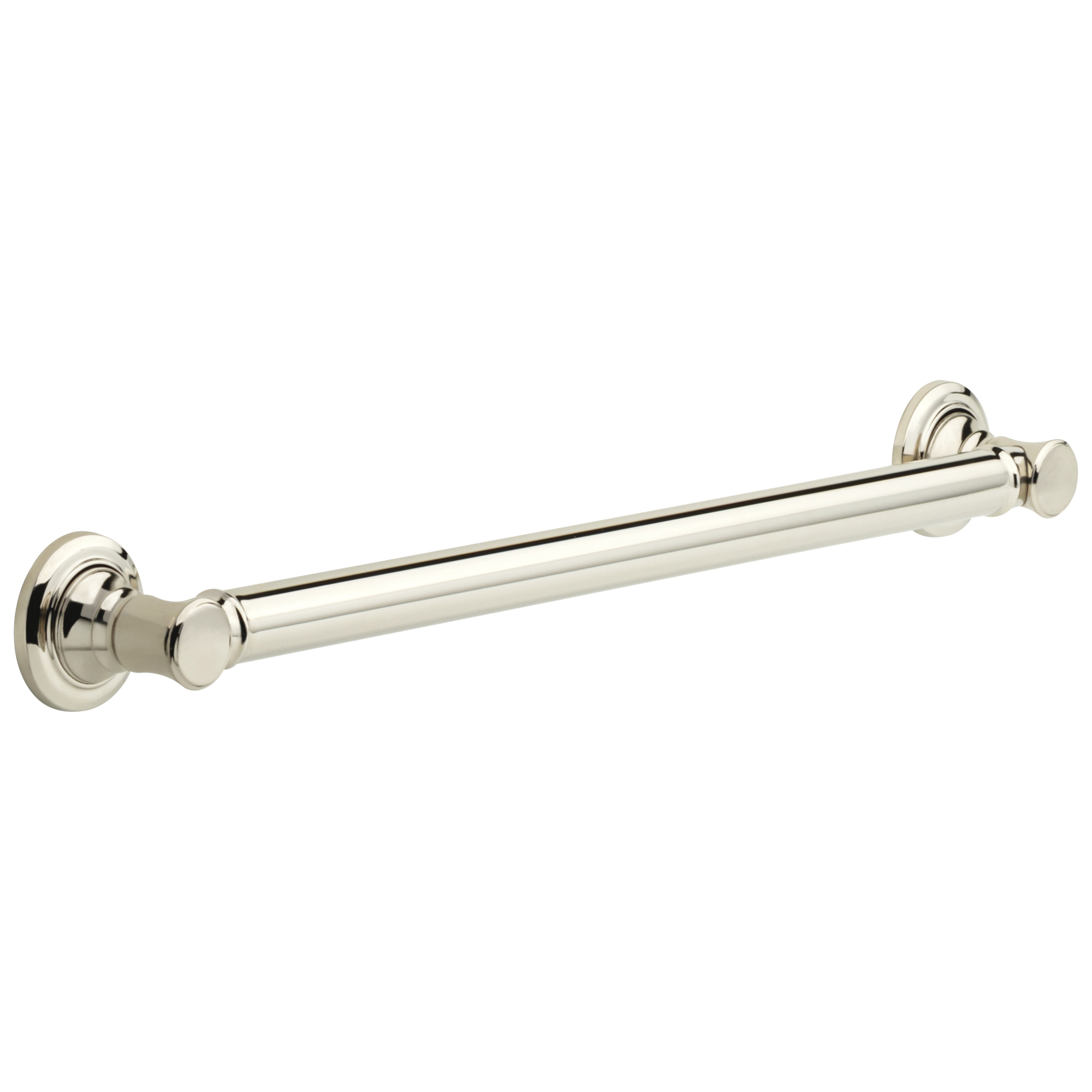 DELTA® 41624-PN Round Traditional Decorative Grab Bar, 24 in L x 1-1/4 in Dia, Polished Nickel, Import