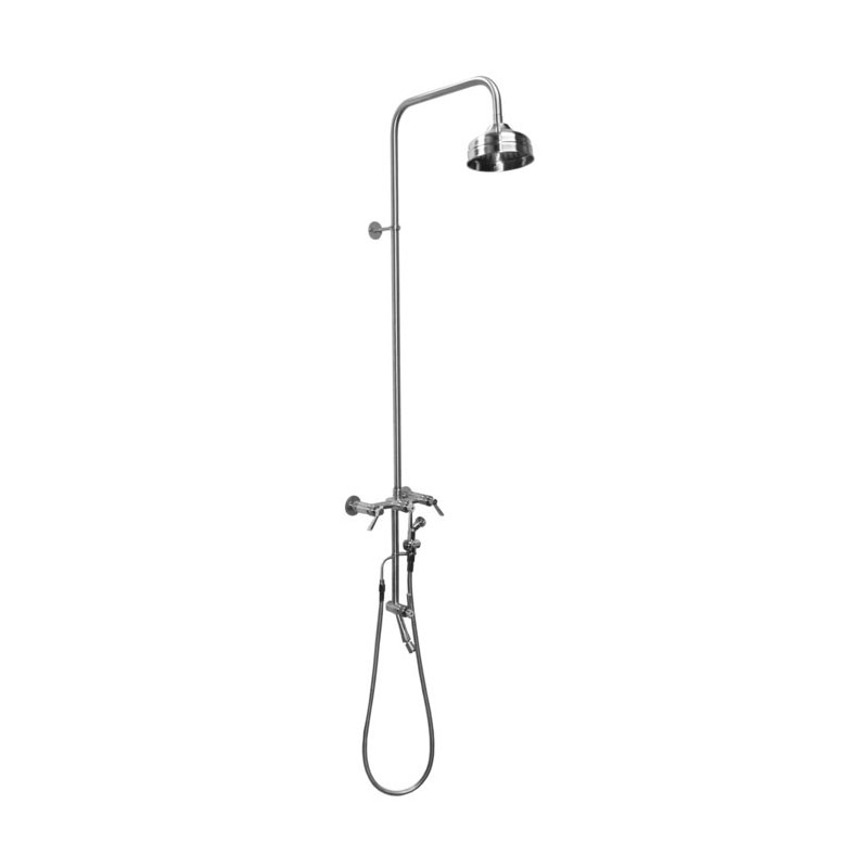 Outdoor Shower Company WMHC-445-DLX-FS-SS Wall Mount Hot & Cold Shower