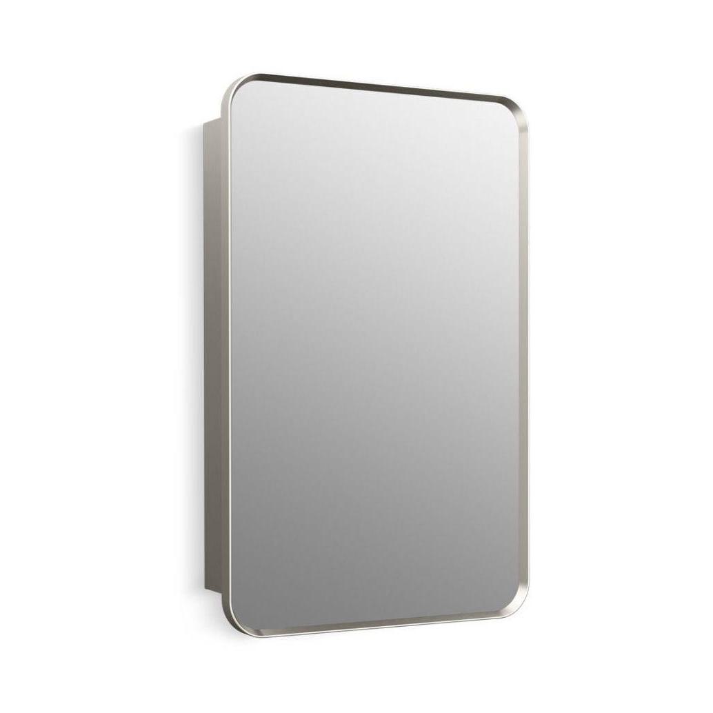 Kohler® 35570-BNL 35570 Verdera® Framed Medicine Cabinet, 5-1/2 in OAL 22 in OAW 34 in OAH, Anodized Aluminum, Brushed Nickel