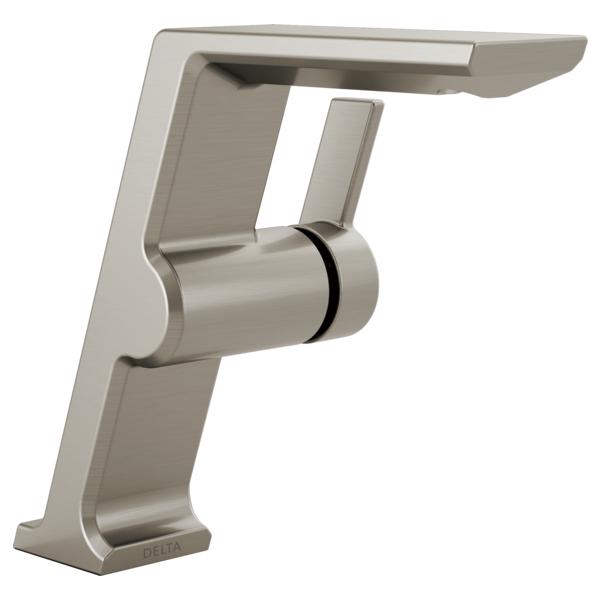 DELTA® 699-SS-PR-DST Pivotal™ Mid-Height Vessel Bathroom Faucet, Commercial/Residential, 6-1/4 in Spout, 6-3/8 in H Spout, Lumicoat™ Stainless, 1 Handles