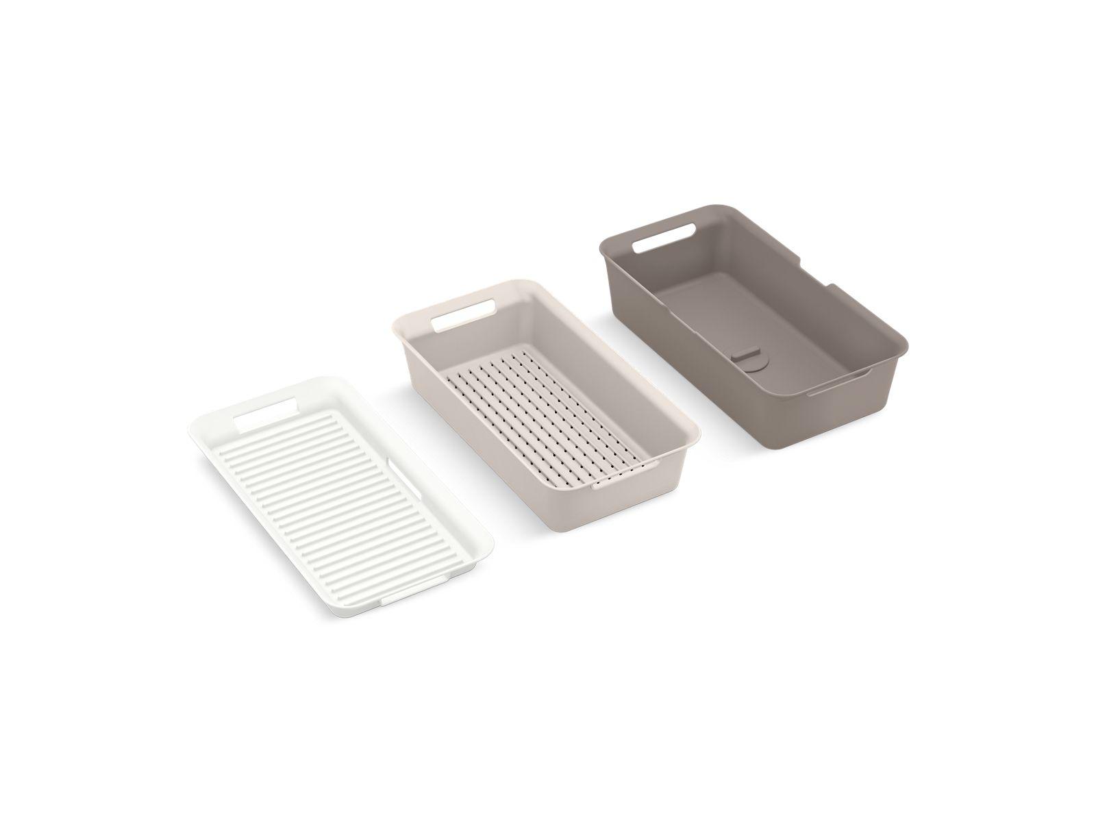 Kohler® 35000-LGT K-35000 Sink Accessory Set, For Use With Riverby kitchen sinks, Three Piece, Polypropylene