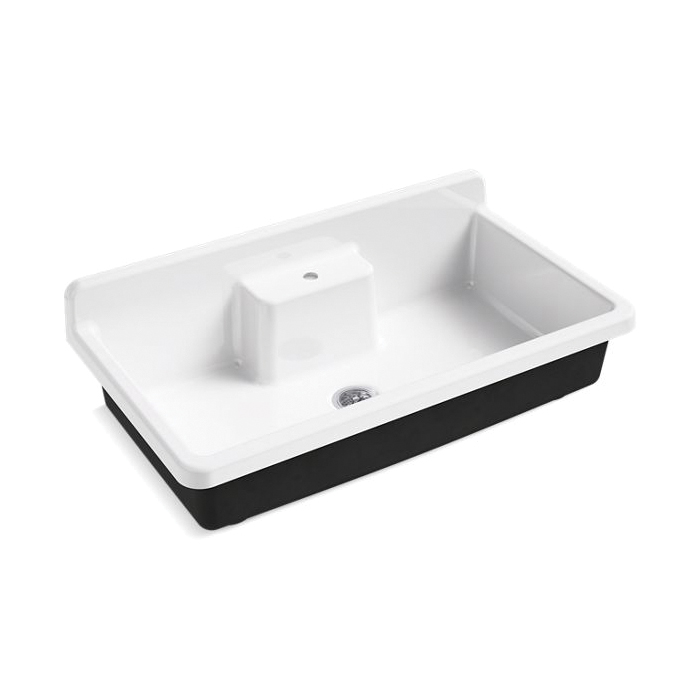 Kohler® 21103-1HP5-0 Farmstead® Kitchen Sink, Rectangular Shape, 1 Faucet Holes, 45 in L x 25 in W x 13-7/8 in H, Floor Mount, Enameled Cast Iron, White