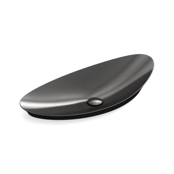 Kohler® 20705-N-7 Veil® Trough Bathroom Sink, Oval Shape, 38-9/16 in W x 16 in D x 8-5/8 in H, Above-Counter Mount, Fireclay, Black Black™