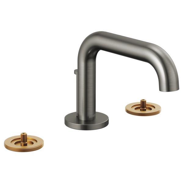 Brizo® 65334LF-SLLHP Litze® Widespread Lavatory Faucet, 1.5 gpm Flow Rate, 3 in H Spout, 6 to 16 in Center, Luxe Steel, 2 Handles, Metal Pop-Up Drain, Import