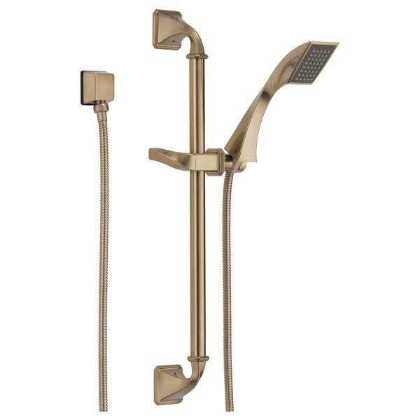 Brizo® 85730-GL Hand Shower With Slide Bar, Virage®, 2 gpm, 60 to 82 in L Hose, 1/2-14 NPSM Connection, Luxe Gold, Import