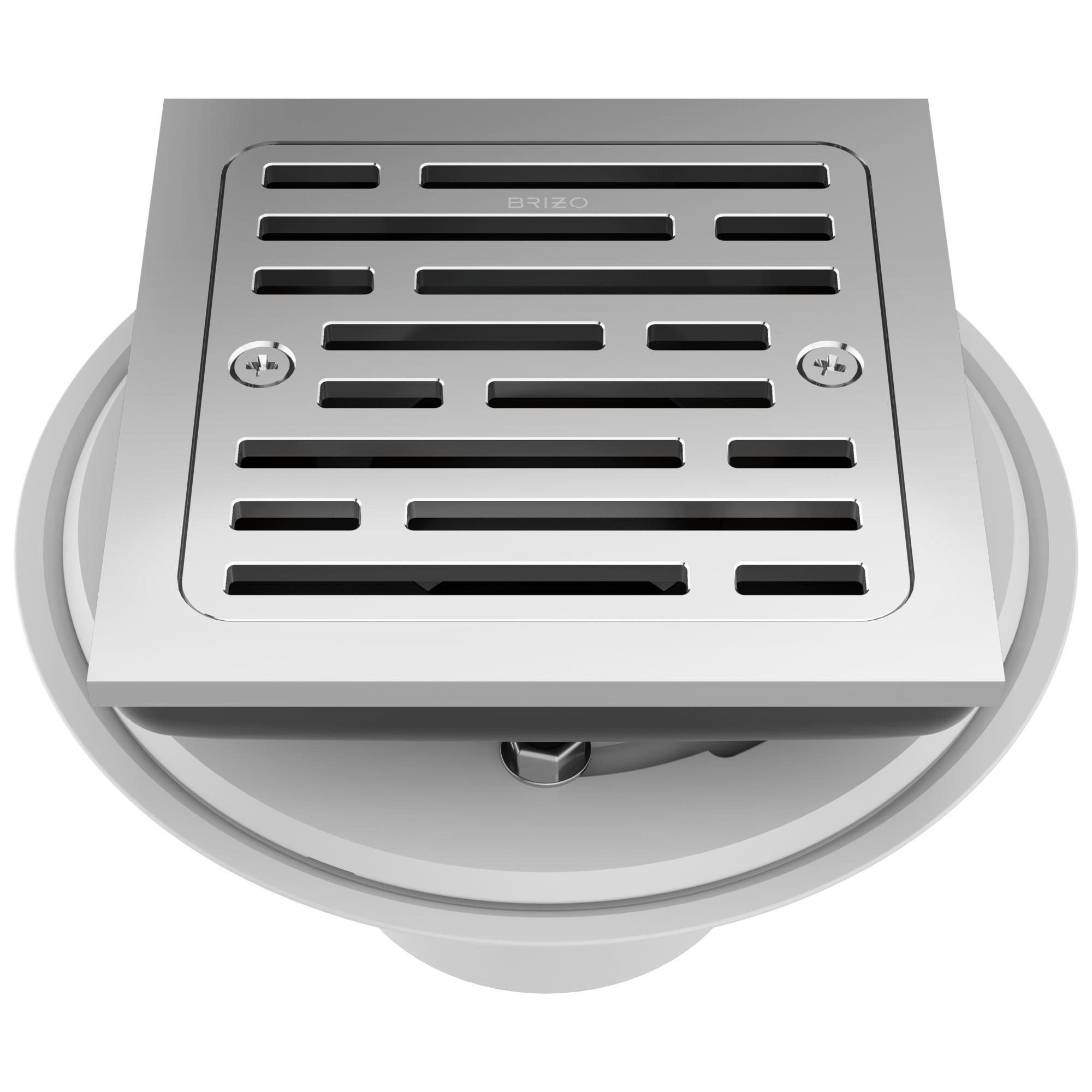 Brizo® BT062415-PC Square Shower Drain, 4 in Nominal, Import