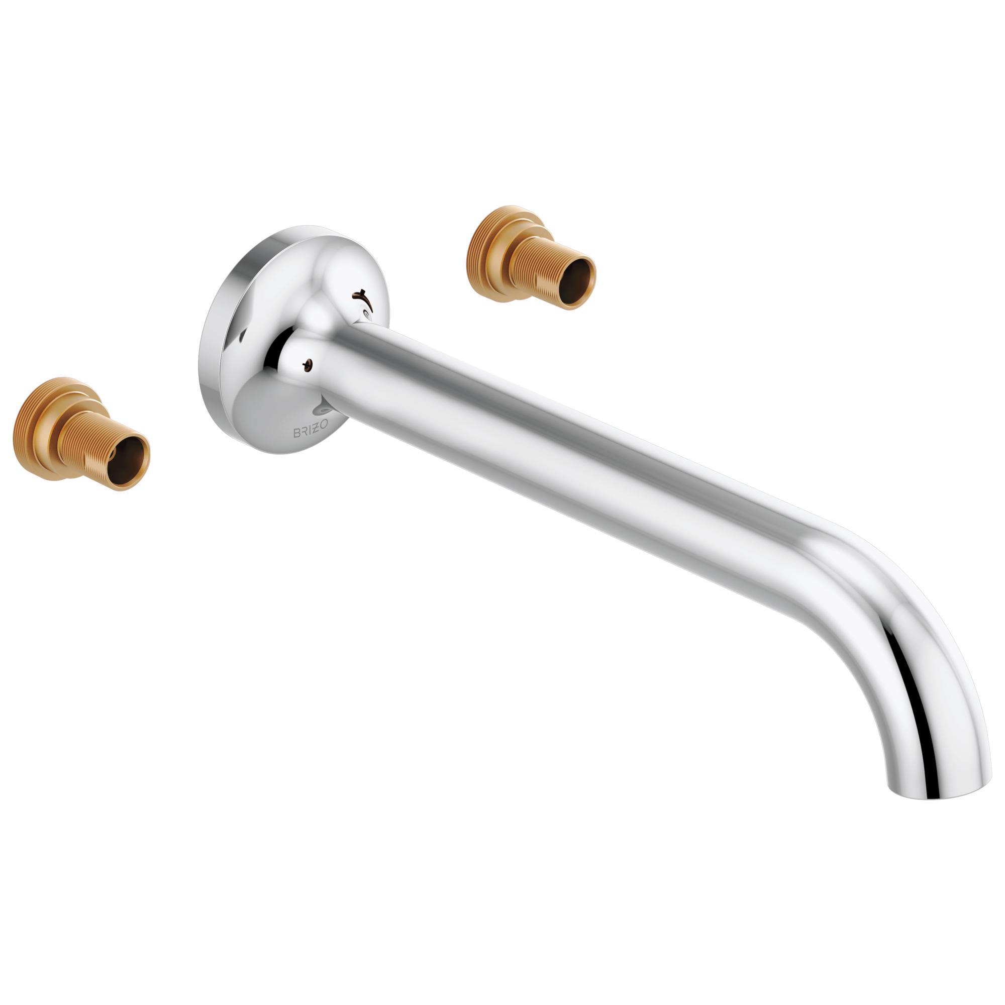 Brizo® T70475-PCLHP Odin® Wall Mount Tub Filler, 9.3 gpm Flow Rate, 7-7/8 in Center, Polished Chrome, 2 Handles, Import, Commercial/Residential