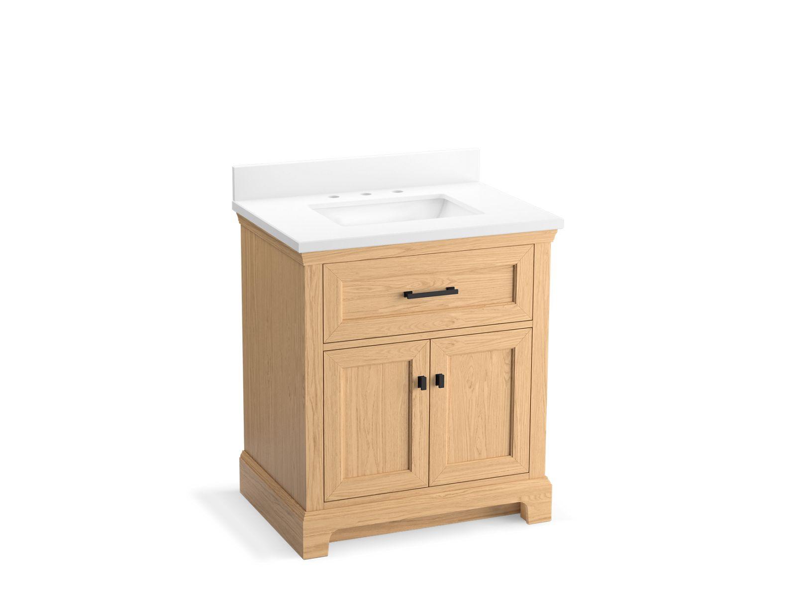 Kohler® 29260-BD1-WEK Charlemont™ Vanity Cabinet with Sink and Top, 39-11/16 in OAH x 30 in OAW x 22-7/16 in OAD