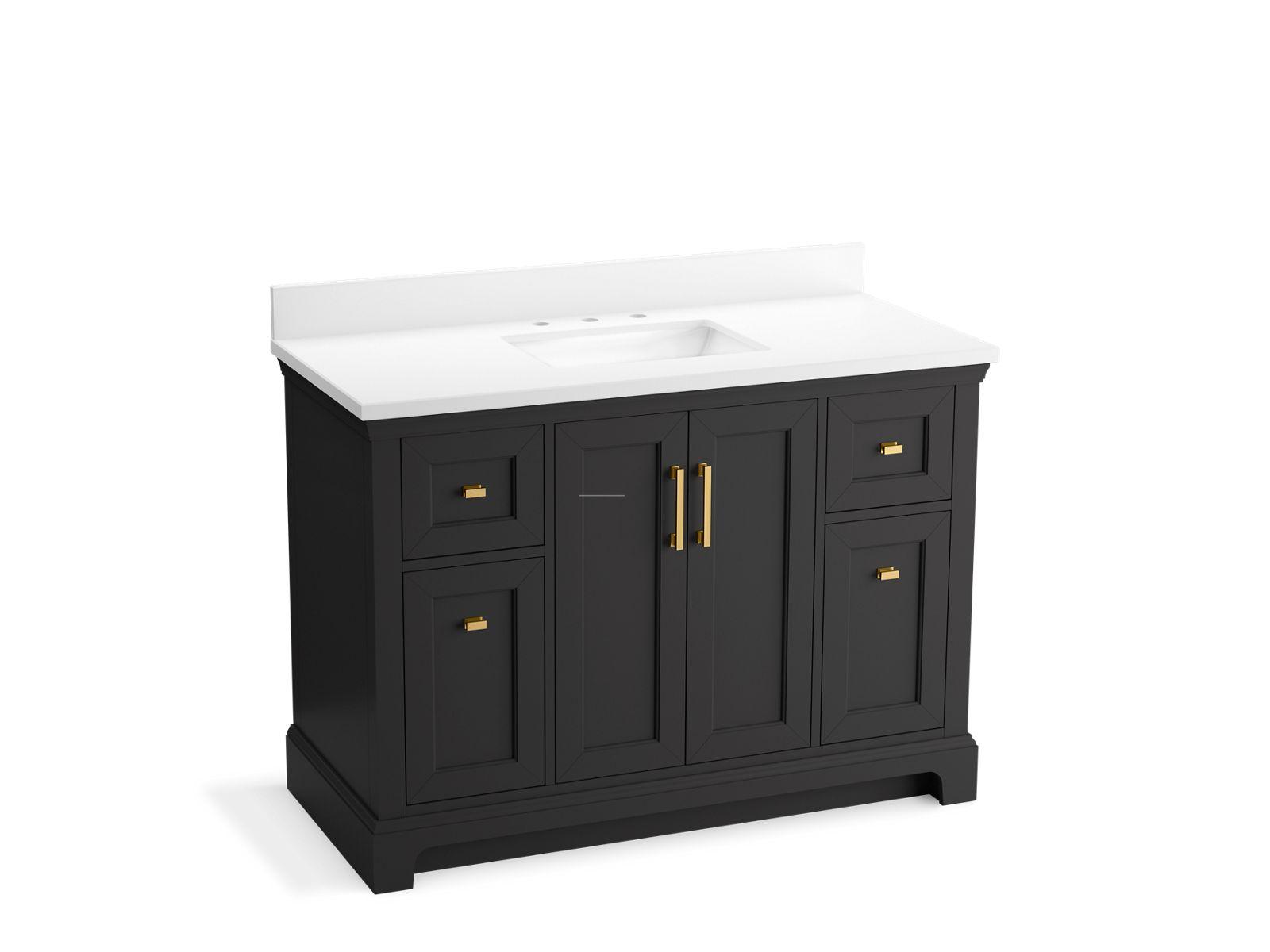 Kohler® 29262-BD1-DWG Charlemont™ Vanity Cabinet with Sink and Top, 39-11/16 in OAH x 48 in OAW x 22-7/16 in OAD