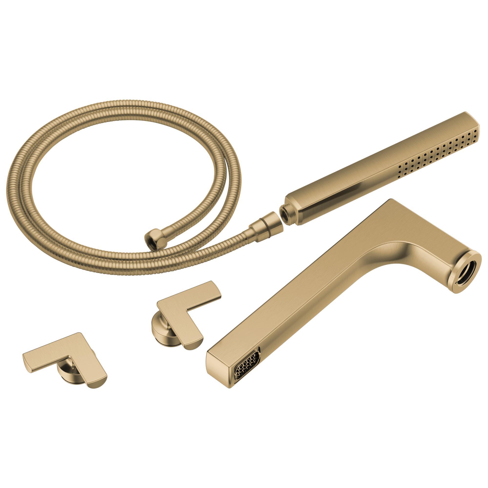Brizo® T70307-GL Kintsu™ Tub Filler, 1.75 gpm at 80 psi Flow Rate, 8 in Center, Luxe Gold, 2 Handles, Import