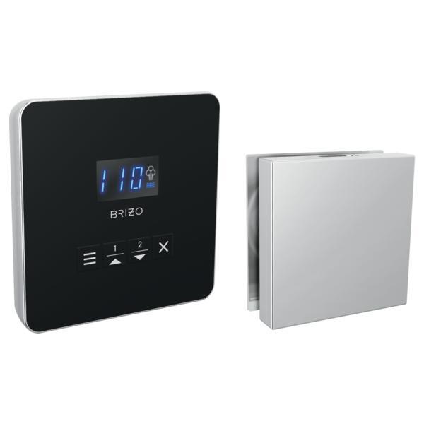 Brizo® 8CH-250L-PC-L Square Steam Shower Control, Digital Display, Lumicoat Chrome, Domestic