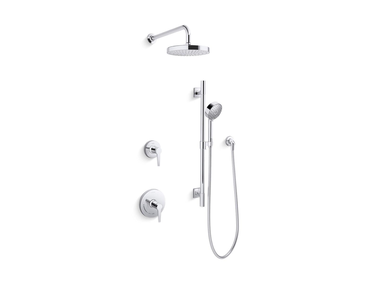 Kohler® 26914-G-CP Awaken® Showering Kit, 1.75 gpm Flow Rate