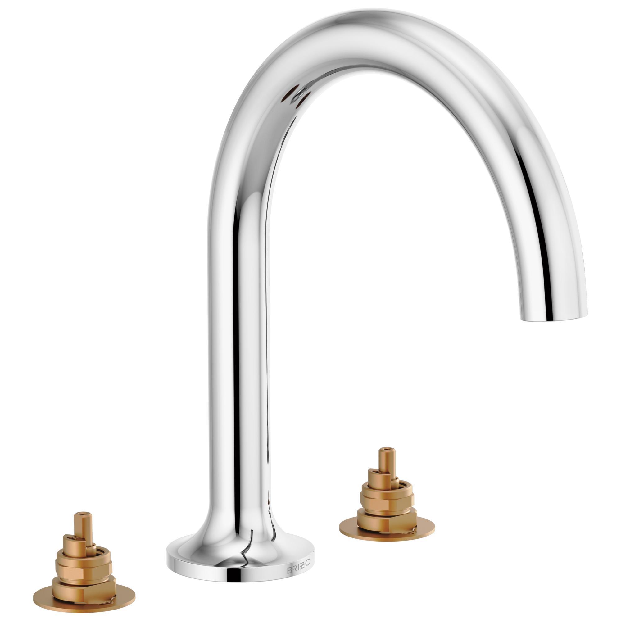 Brizo® T67375-PCLHP Odin® Roman Tub Faucet, Commercial/Residential, 9 to 16 in Center, Polished Chrome, 2 Handles, Import