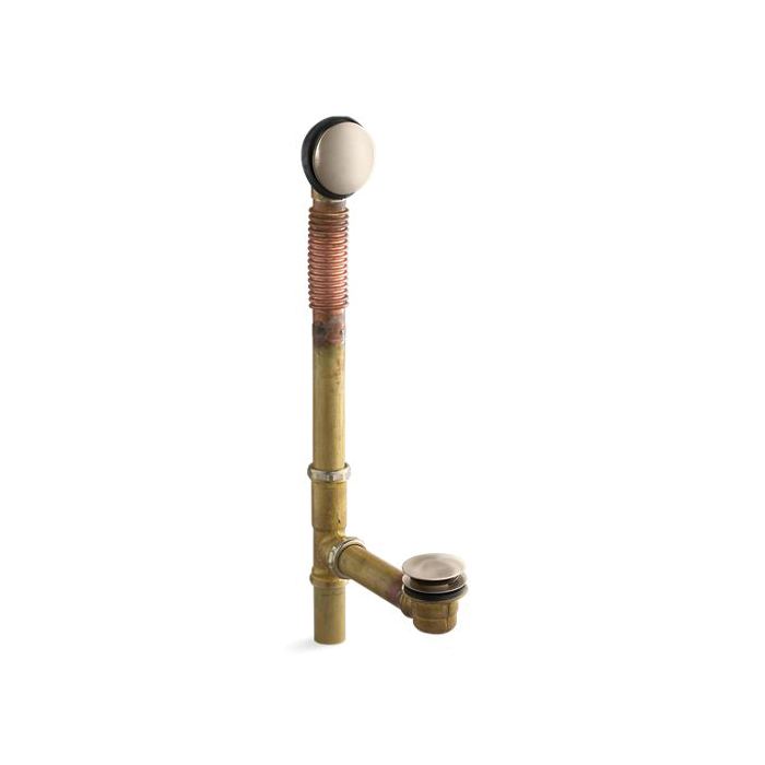 Kohler® 7259-BV Toe Tap Bath Drain, 18-1/2 in H x 3-1/4 in W, 20 ga Brass, Vibrant® Brushed Bronze