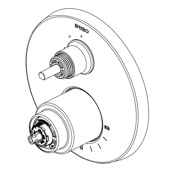 Brizo® T75P535-PCLHP Pressure Balance Valve With Integrated 3-Function Diverter Trim, 5 gpm Valve, Polished Chrome