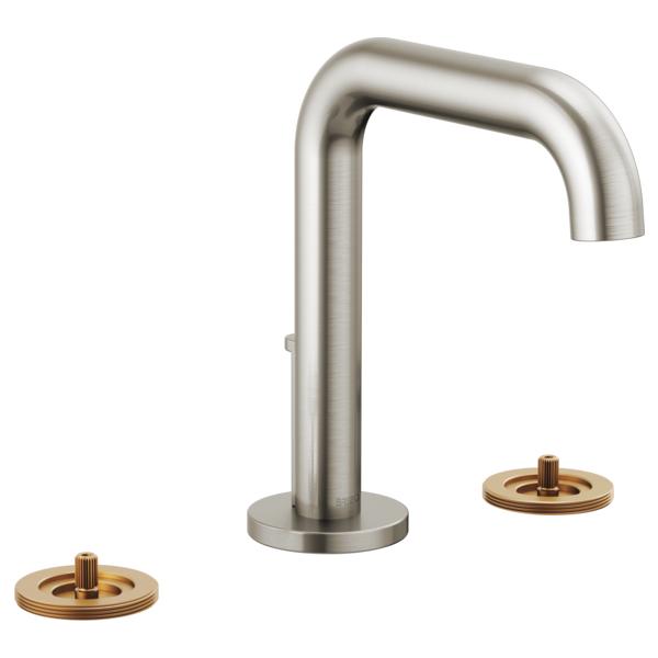 Brizo® 65332LF-NKLHP Litze® Widespread Lavatory Faucet, 1.5 gpm Flow Rate, 5 in H Spout, 6 to 16 in Center, Luxe Nickel, 2 Handles, Metal Pop-Up Drain, Import