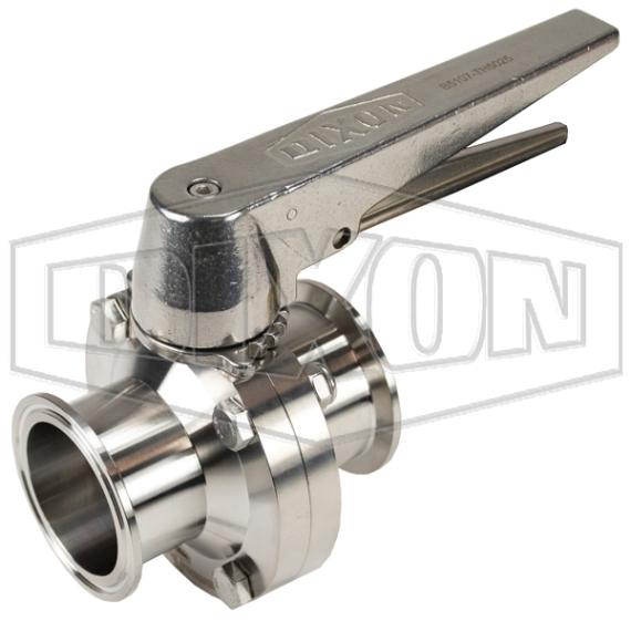 Dixon® B5107E200CC-C B5107 Butterfly Valve, 2 in Nominal, Clamp End Style, 316L Stainless Steel Body, EPDM Softgoods