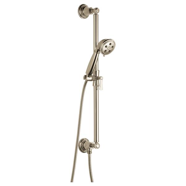 Brizo® 88761-PN Rook™ Hand Shower, 3 in Dia 3 Shower Head, 2 gpm Flow Rate, 60 to 82 in L Hose, 1/2-14 NPSM Connection, Polished Nickel, Import