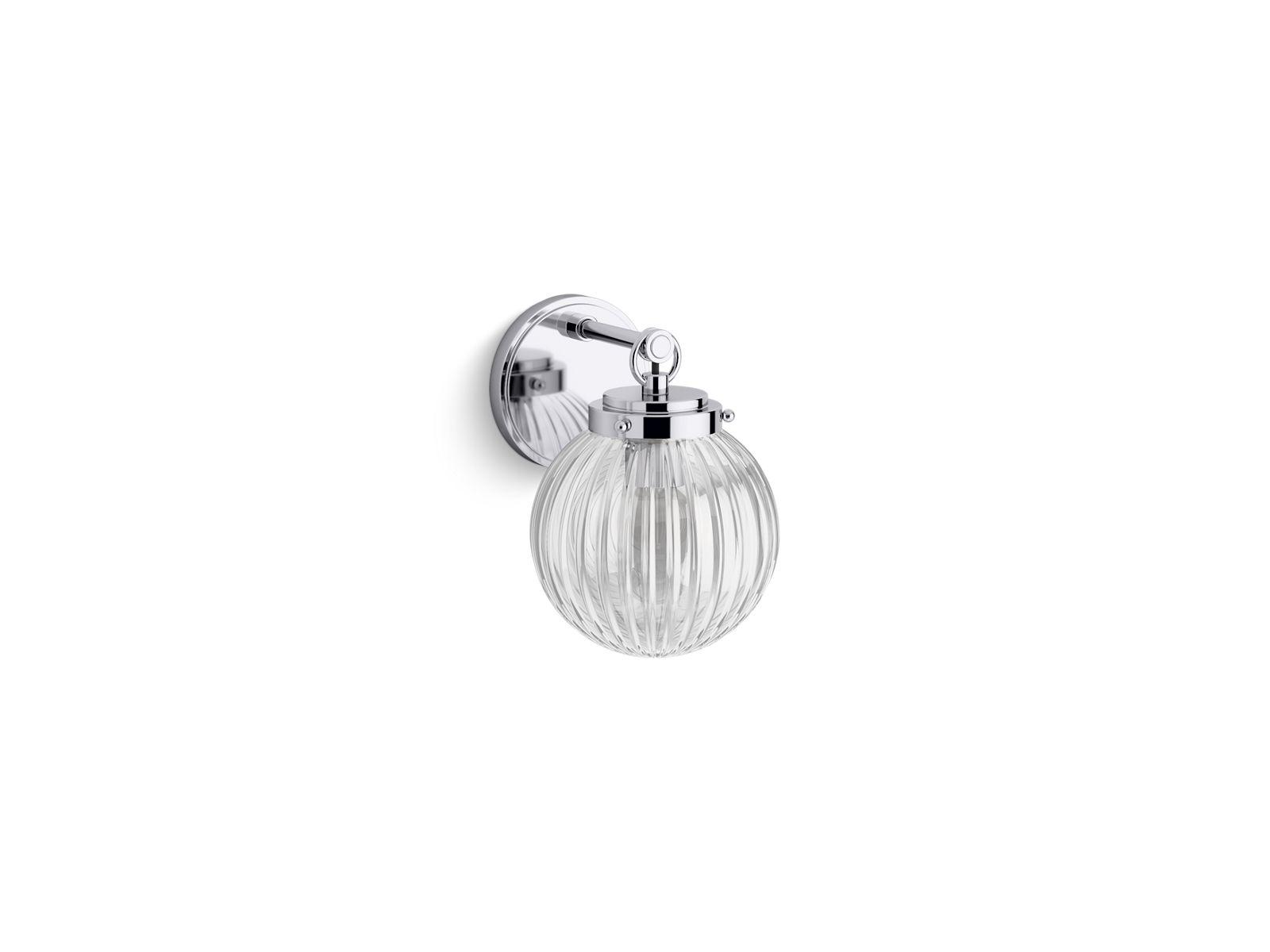 Kohler® 32252-SC01-CPL Sconce, (1) Lamps A19 Lamp, 120 VAC, Polished Chrome Housing