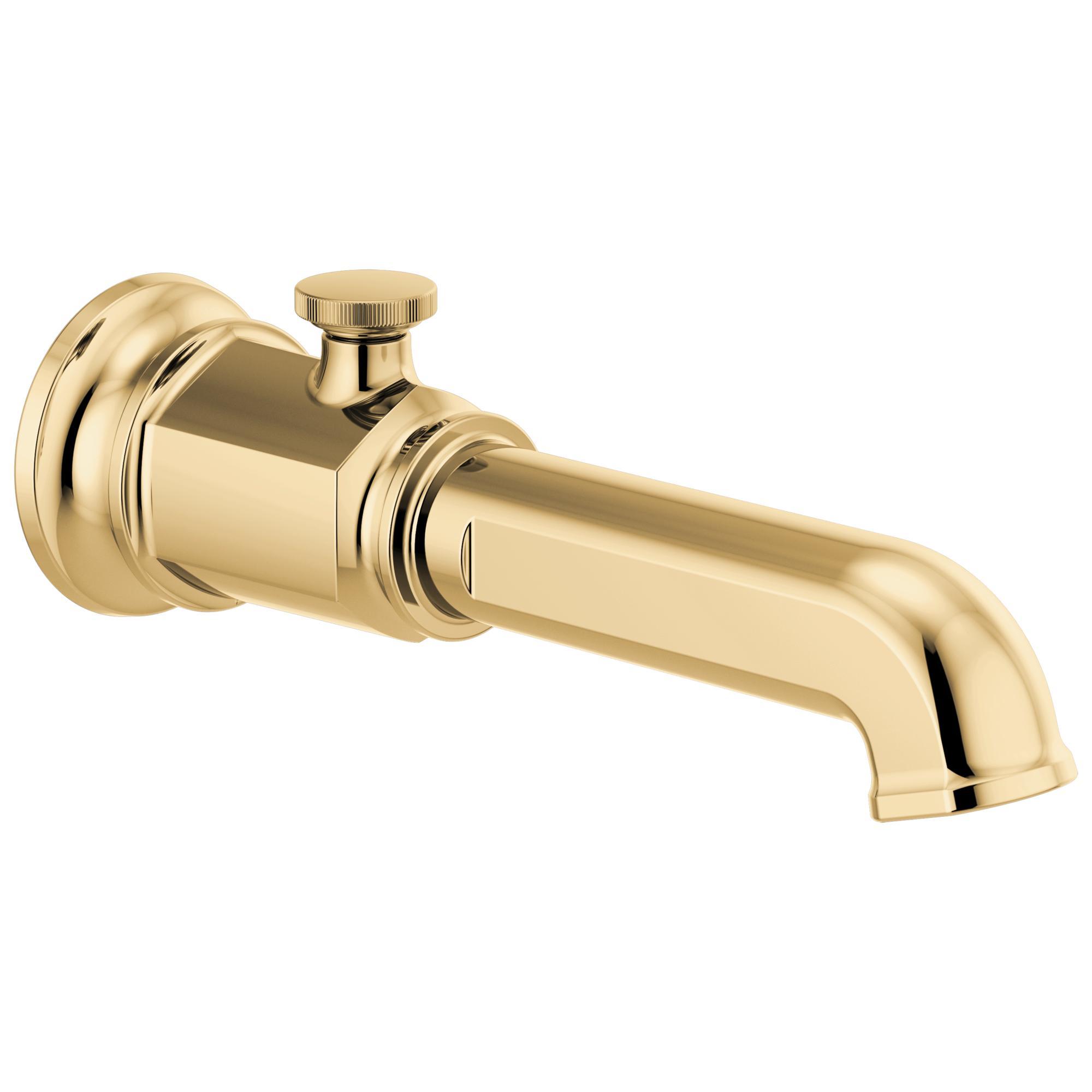 Brizo® RP100327PG Invari™ Pull-Up Diverter Tub Spout, 1/2 in, For Use With Shower Diverter System, Solid Brass, Polished Gold, Import